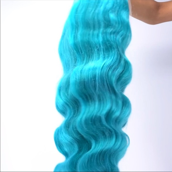 New Teal Temptress Front Lace Wig 16” main image 6